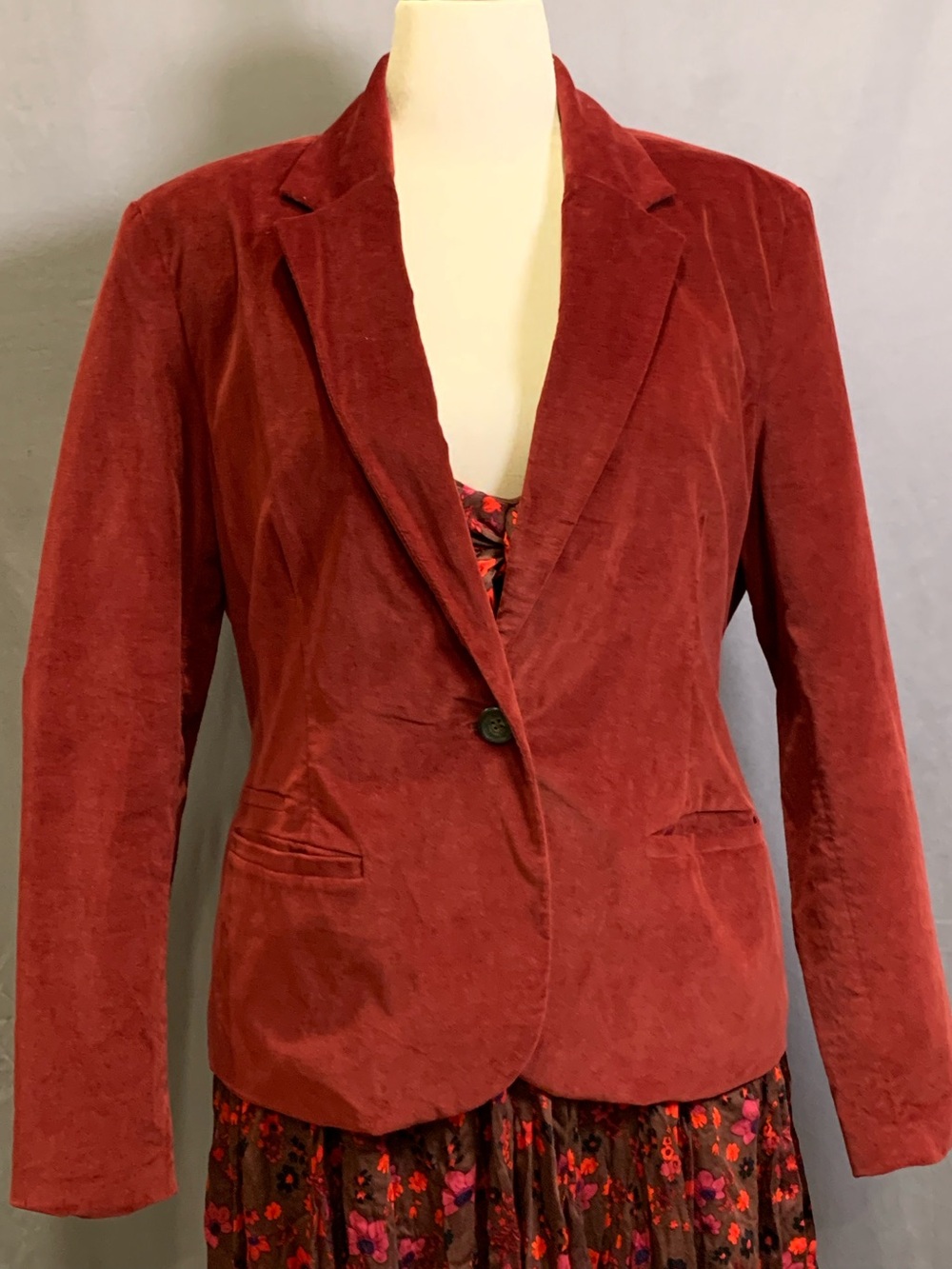 Merona Rust Velvet Blazer, Size 18
